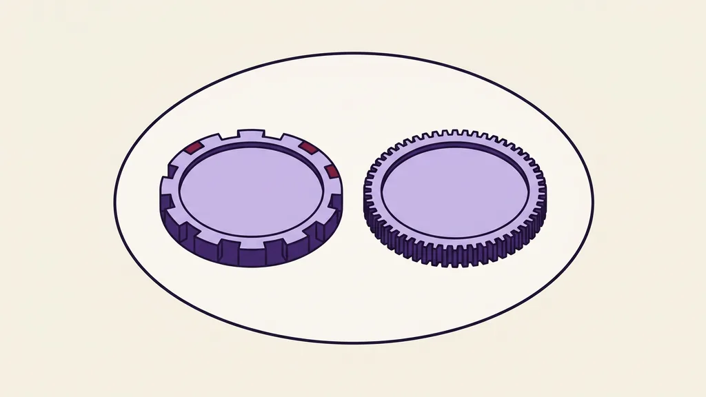 Two plain tokens of different rims side by side on a blank panel