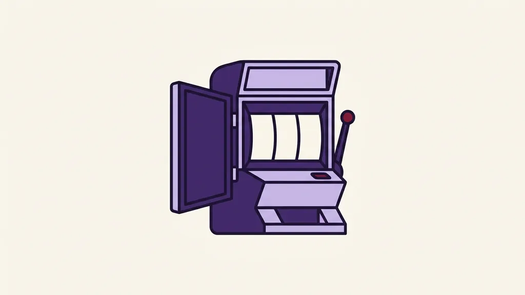 A service panel open on a slot cabinet, reels blank
