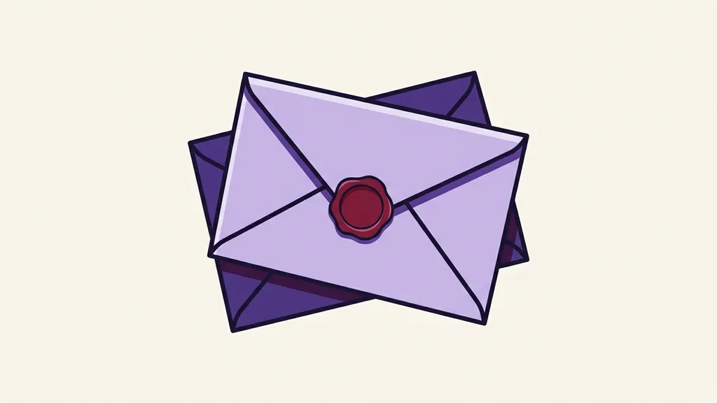 Two sealed envelopes overlapping, both faces blank