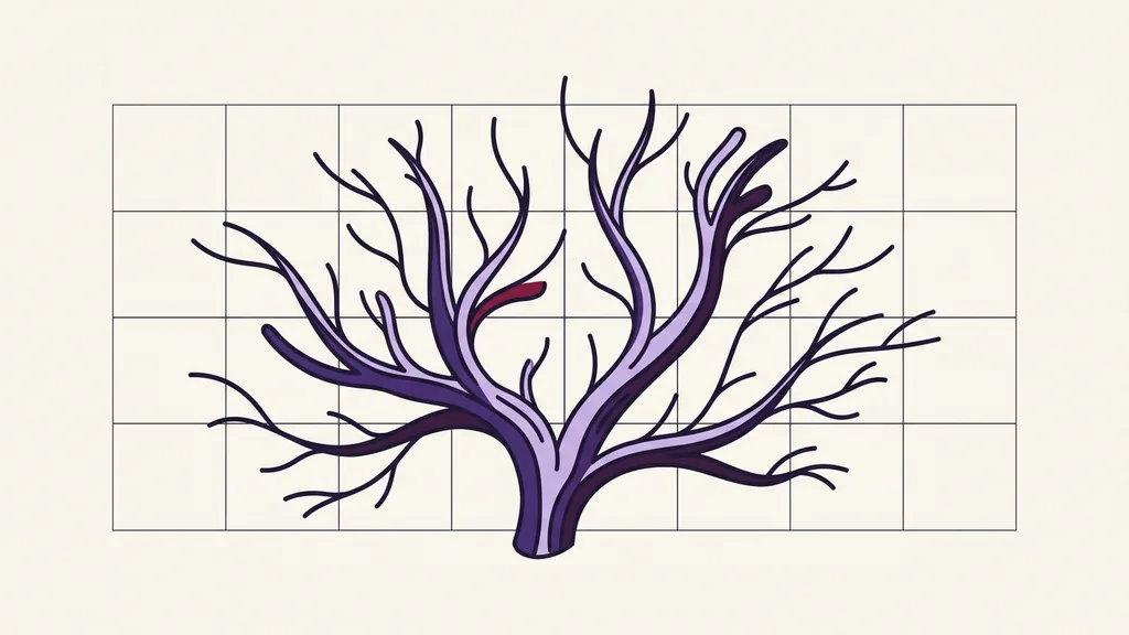 Branching lines spreading across a plain grid